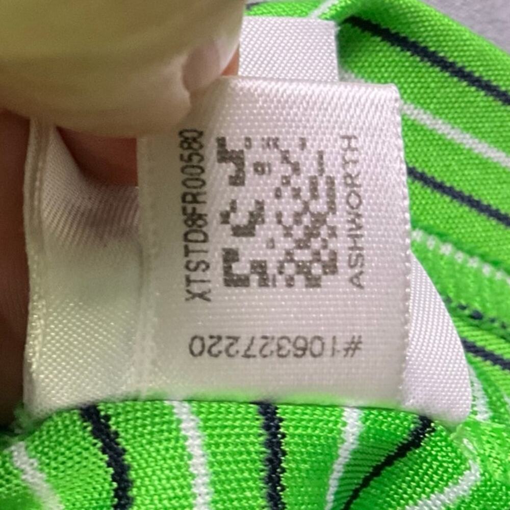 Men's Ashworth Golf Polo Activewear 3XL Green White Black Pin Stripe - Picture 8 of 13